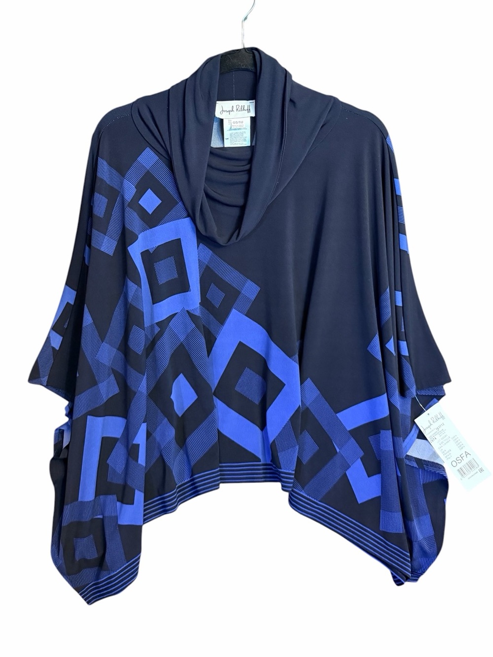 Joseph Ribkoff Black & Blue Cape/Cover Up OS NWT